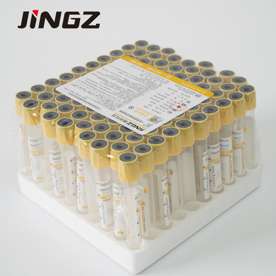 Yellow Cap Gel Clot Activator Tube 16 * 100 มม. เก็บเลือด Vacuum