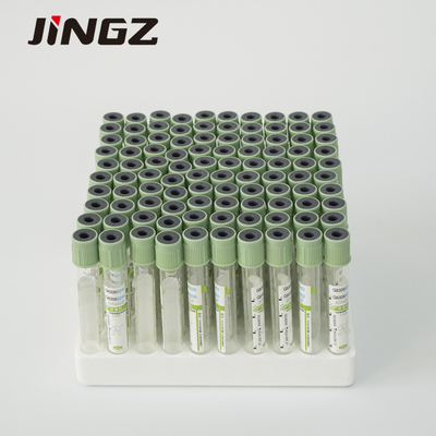 หลอดเก็บตัวอย่างเลือดหมวกสีเขียวอ่อน ISO9001 13×75mm