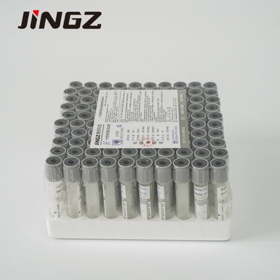 2ml PET Grey Sodium Fluoride ในหลอดเก็บเลือดสารกันเลือดแข็ง 13*75mm