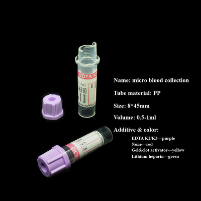 การฆ่าเชื้อด้วยรังสี Edta บรรจุหลอด 0.1ml หลอดทดลองสำหรับเด็ก