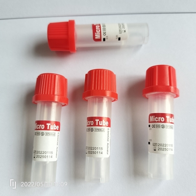 ไม่มีสารสกัด ท่อสีแดงขนาดเล็ก 0.5 ml ท่อเก็บเลือดเด็ก