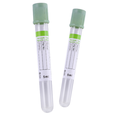 คลินิกโซเดียมเฮปารินหลอดเก็บเลือด 2-10ml หลอดเลือดฝาเขียว