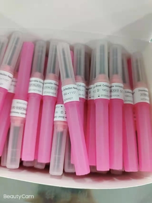 เข็มเจาะเลือดชนิดปากกาสีชมพู 18G หลายตัวอย่าง EO Gas Sterilization