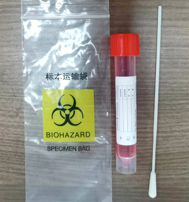 PP 5ml-10ml ชุดสุ่มตัวอย่างไวรัส Vtm Sampling Tube พร้อม 2pcs Flocked Swab