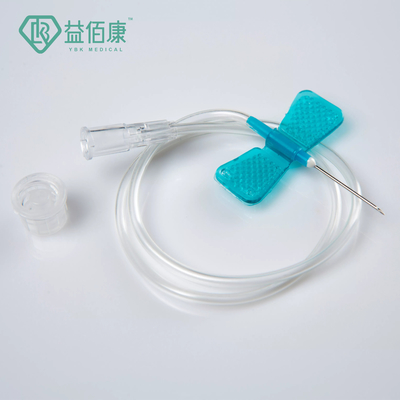 ชุดหลอดเลือดดำหนังศีรษะผีเสื้อ 20g-25g ชุดเก็บเลือดมีปีกสีเขียวน้ำเงินดำ