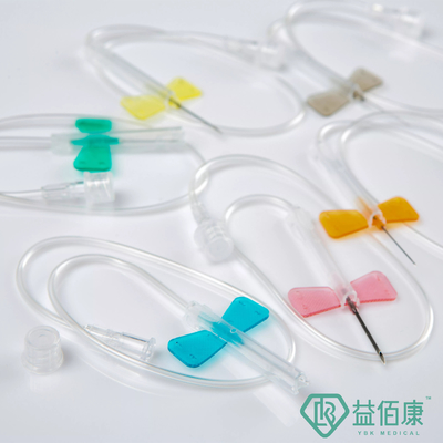 ชุดหลอดเลือดดำหนังศีรษะผีเสื้อ 20g-25g ชุดเก็บเลือดมีปีกสีเขียวน้ำเงินดำ