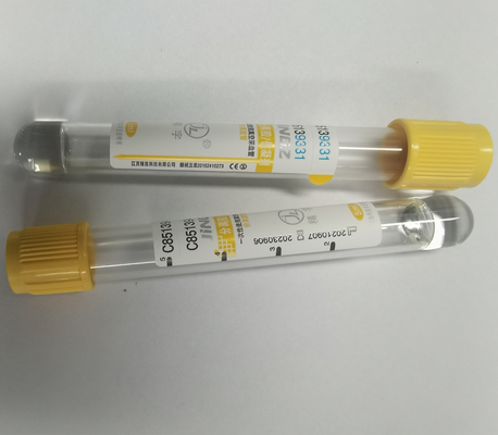 PET Gold Top Serum Separator หลอด 6ml Clot Activator Vacuum 13*100mm