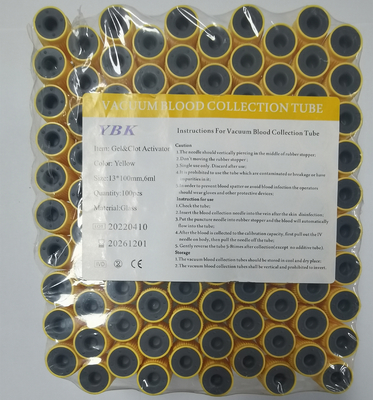 Medical 4ml Gel Clot Activator หลอดดูดเลือดขวดเก็บเลือด13*75mm