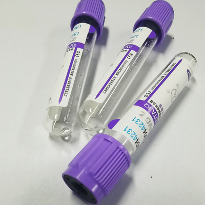 หลอดเก็บเลือด EDTA ฝาสีม่วงสูญญากาศ K3 EDTA 3.2 มก./มล. หลอดทดลองพลาสติก