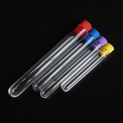 หลอดทดลองพลาสติกใสหลอดเก็บเลือดในห้องปฏิบัติการ 13*75mm 16*100mm