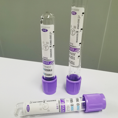 CE ISO Certified K3 Edta Vacuum 0.5ml-10ml หลอดทดลองสีม่วงด้านบน