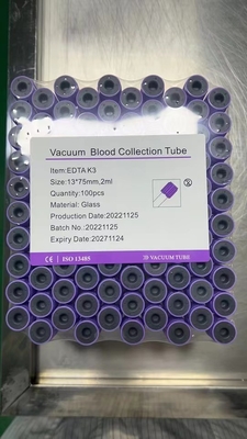 Vacuum Blood Collection ผู้ผลิตหลอด EDTA หลอดแก้ว PET 0.5-10 มล