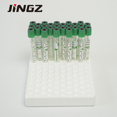 หลอดลิเธียมเฮปารินสีเขียวขนาด 13*75 มม. หลอดโลหิตขนาด 4 มล. สำหรับการทดสอบทางชีวเคมี