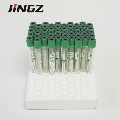 หลอดลิเธียมเฮปารินสีเขียวขนาด 13*75 มม. หลอดโลหิตขนาด 4 มล. สำหรับการทดสอบทางชีวเคมี