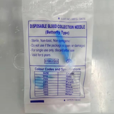 เข็มเจาะเลือดดำปลอดเชื้อ Scalp Vein ชุด Blue 23G Medical Grade