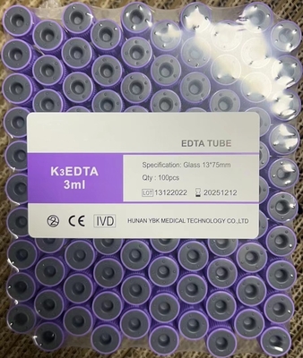 หลอด EDTA ที่ผ่านการฆ่าเชื้อด้วยรังสีสำหรับการเก็บเลือด 3.2 มก./มล. ความเข้มข้นของสารเติมแต่ง