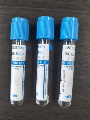 ท่อเก็บเลือดซิตราตโซเดียมสีฟ้า 1.8ml-4.5ml