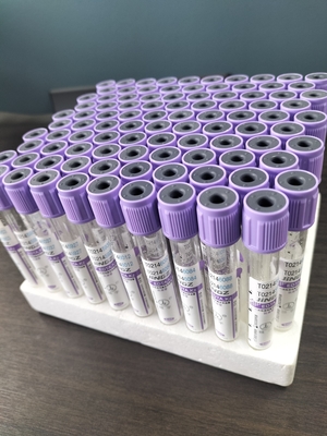 กระจก K2 EDTA ท่อสําหรับ 1ml-10ml ความจุกับท่อสีม่วงลาย Label สีในวัสดุกระจก