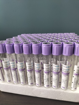 CE อนุมัติ K2 EDTA Tube สีม่วงท่อเก็บเลือดทางการแพทย์ชนิด 1ml-10ml