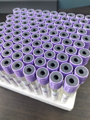 CE อนุมัติ K2 EDTA Tube สีม่วงท่อเก็บเลือดทางการแพทย์ชนิด 1ml-10ml
