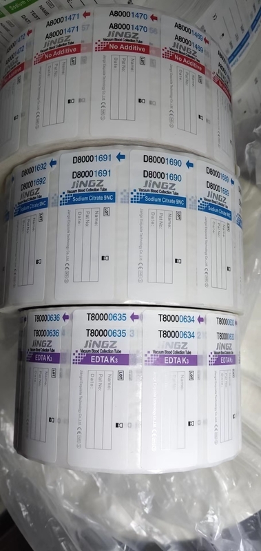 การบรรจุในม้วน การติดป้ายทางการแพทย์ตามสีท่อเพื่อการระบุง่าย
