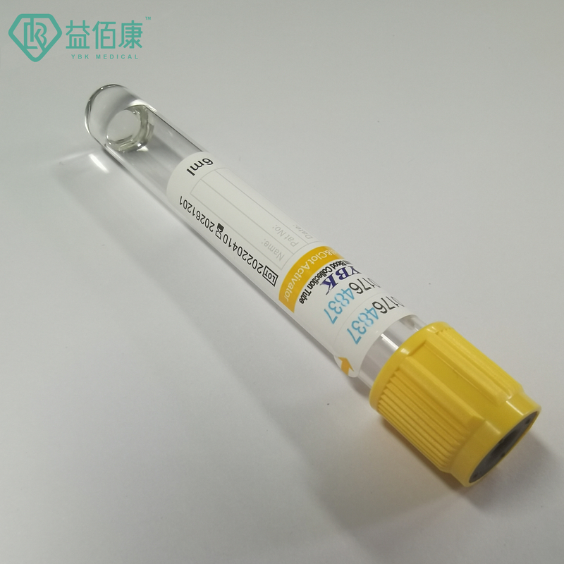 ทิ้ง 6ml พลาสติกเจลก้อน Activator Tube สำหรับการเก็บเลือด 13 * 100mm