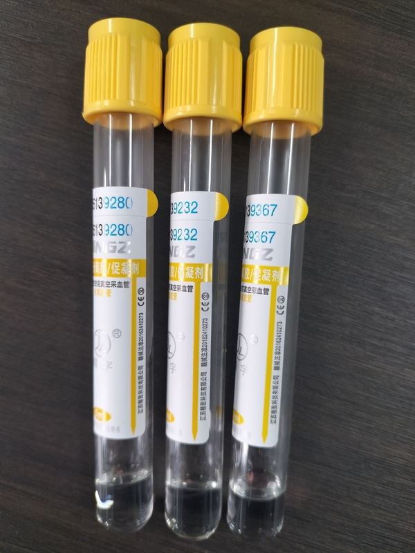ท่อเจลสีเหลืองทางการแพทย์สําหรับห้องปฏิบัติการทางคลินิก ท่อเจล Activator หมักเลือด